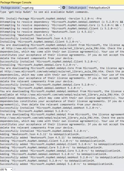 Package Manager Console